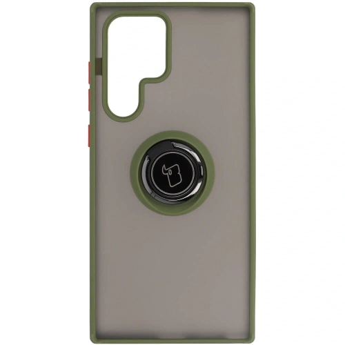Buy Bizon Case Hybrid Ring Samsung Galaxy S22 Ultra smoky with a green frame - BIZ7812 - {ean13} - Home Screen Store Europe