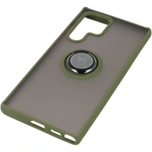 Kup Bizon Case Hybrid Ring Samsung Galaxy S22 Ultra rauchig mit einem grünen Rahmen - BIZ7812 - {ean13} - Sklep Home Screen