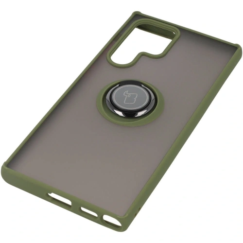 Buy Bizon Case Hybrid Ring Samsung Galaxy S22 Ultra smoky with a green frame - BIZ7812 - {ean13} - Home Screen Store Europe