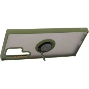 Kup Bizon Case Hybrid Ring Samsung Galaxy S22 Ultra fumuriu cu un cadru verde - BIZ7812 - {ean13} - Sklep Home Screen