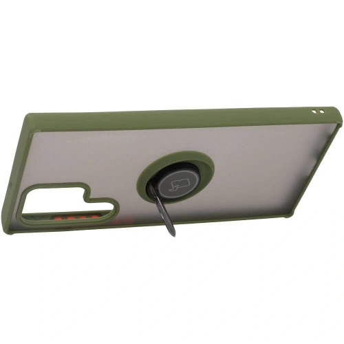 Buy Bizon Case Hybrid Ring Samsung Galaxy S22 Ultra smoky with a green frame - BIZ7812 - {ean13} - Home Screen Store Europe
