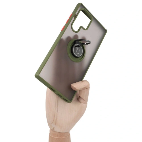 Kup Bizon Case Hybrid Ring Samsung Galaxy S22 Ultra fumuriu cu un cadru verde - BIZ7812 - {ean13} - Sklep Home Screen