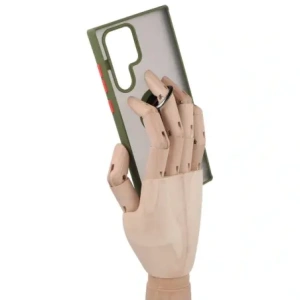 Kup Bizon Case Hybrid Ring Samsung Galaxy S22 Ultra rauchig mit einem grünen Rahmen - BIZ7812 - {ean13} - Sklep Home Screen