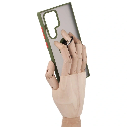 Kup Etui z uchwytem na palec Bizon Case Hybrid Ring do Samsung Galaxy S22 Ultra przydymione z zieloną ramką - BIZ7812 - {ean13} - Sklep Home Screen