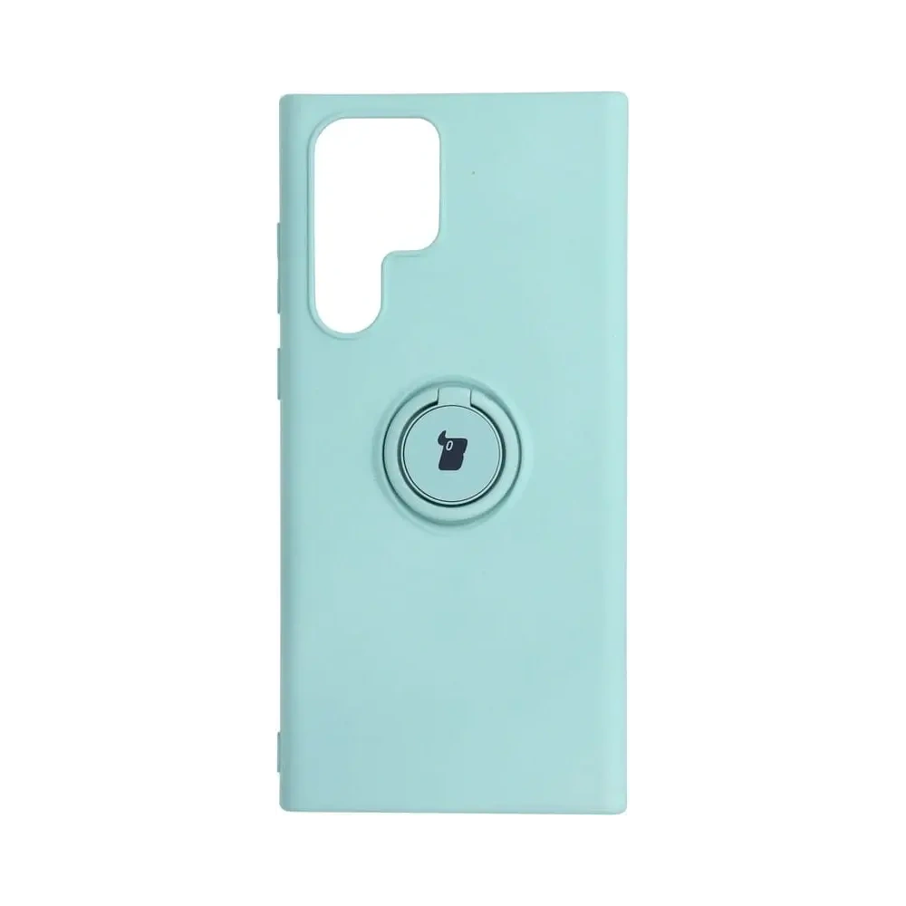 Etui Bizon Case Silicone Ring do Samsung Galaxy S22 Ultra turkusowe