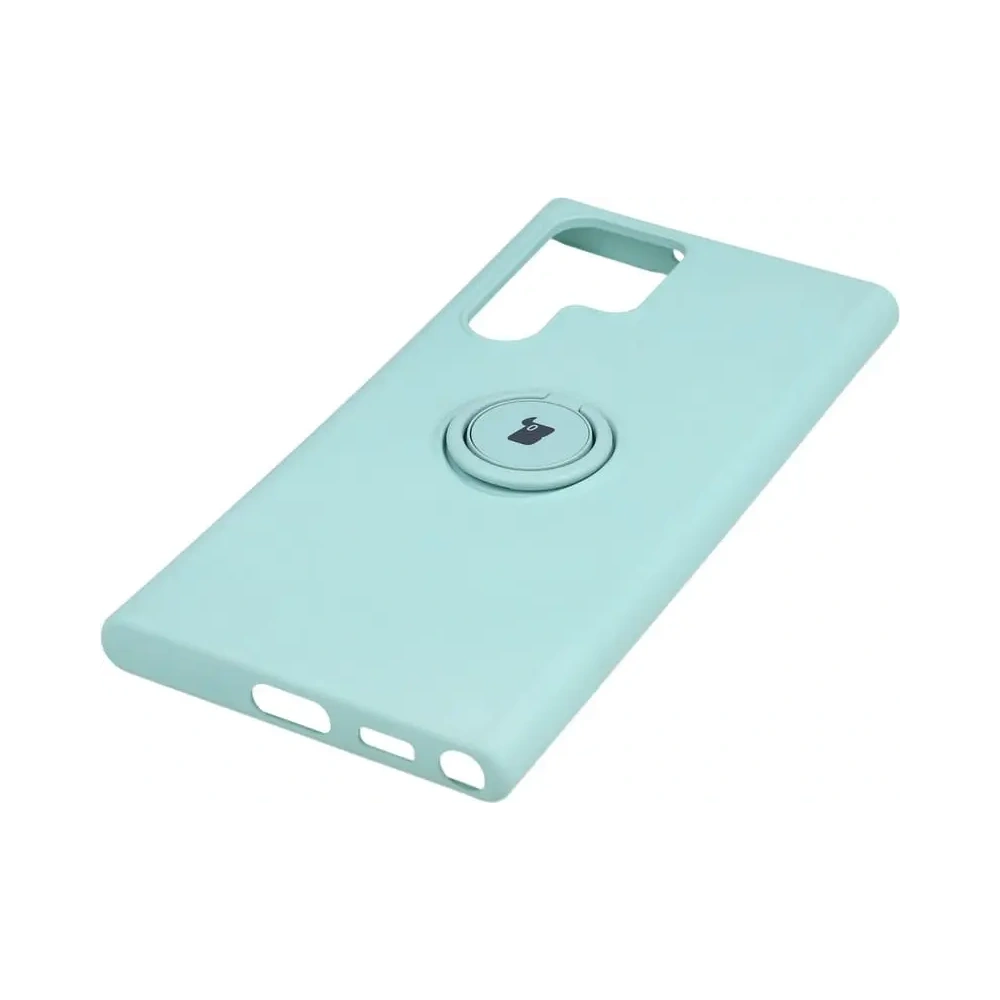 Etui Bizon Case Silicone Ring do Samsung Galaxy S22 Ultra turkusowe