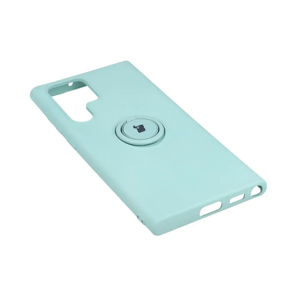 Etui Bizon Case Silicone Ring do Samsung Galaxy S22 Ultra turkusowe