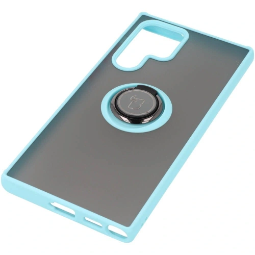 Kup Bizon Case Hybrid Ring Samsung Galaxy S22 Ultra fumuriu cu un cadru bleu deschis - BIZ7816 - {ean13} - Sklep Home Screen