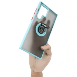 Kup Bizon Case Hybrid Ring Samsung Galaxy S22 Ultra rauchig mit einem hellblauen Rahmen - BIZ7816 - {ean13} - Sklep Home Screen