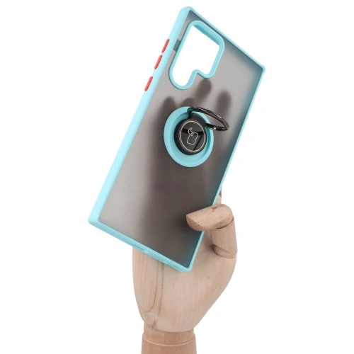 Kup Bizon Case Hybrid Ring Samsung Galaxy S22 Ultra fumuriu cu un cadru bleu deschis - BIZ7816 - {ean13} - Sklep Home Screen