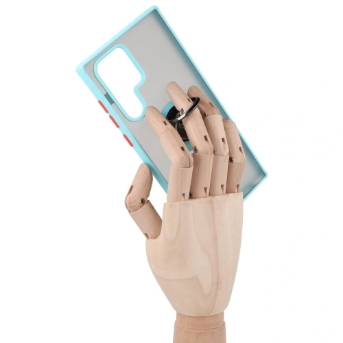 Kup Bizon Case Hybrid Ring Samsung Galaxy S22 Ultra fumuriu cu un cadru bleu deschis - BIZ7816 - {ean13} - Sklep Home Screen