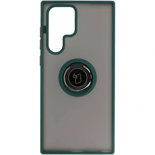 Buy Bizon Case Hybrid Ring Samsung Galaxy S22 Ultra smoky with a dark green frame - BIZ1642 - {ean13} - Home Screen Store Europe