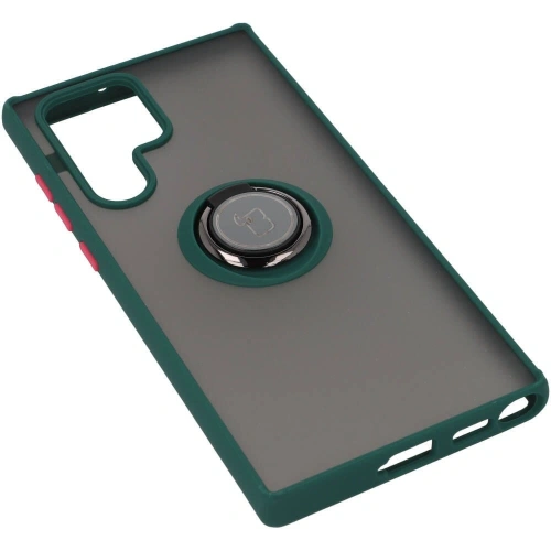 Buy Bizon Case Hybrid Ring Samsung Galaxy S22 Ultra smoky with a dark green frame - BIZ1642 - {ean13} - Home Screen Store Europe