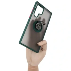 Kup Bizon Case Hybrid Ring Samsung Galaxy S22 Ultra rauchig mit einem dunkelgrünen Rahmen - BIZ1642 - {ean13} - Sklep Home Screen