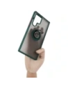 Buy Bizon Case Hybrid Ring Samsung Galaxy S22 Ultra smoky with a dark green frame - BIZ1642 - {ean13} - Home Screen Store Europe