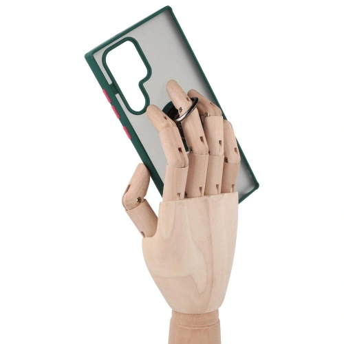 Kup Bizon Case Hybrid Gyűrű Samsung Galaxy S22 Ultra füstös, sötétzöld kerettel - BIZ1642 - {ean13} - Sklep Home Screen