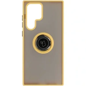 Kup Bizon Case Hybrid Ring Samsung Galaxy S22 Ultra rauchig mit einem gelben Rahmen - BIZ7820 - {ean13} - Sklep Home Screen