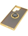 Kup Etui z uchwytem na palec Bizon Case Hybrid Ring do Samsung Galaxy S22 Ultra przydymione z żółtą ramką - BIZ7820 - {ean13} - Sklep Home Screen
