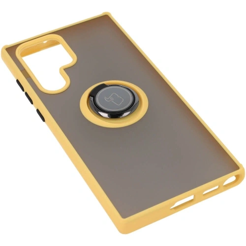 Kup Bizon Case Hybrid Ring Samsung Galaxy S22 Ultra fumuriu cu un cadru galben - BIZ7820 - {ean13} - Sklep Home Screen