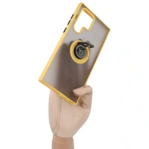 Kup Bizon Case Hybrid Ring Samsung Galaxy S22 Ultra rauchig mit einem gelben Rahmen - BIZ7820 - {ean13} - Sklep Home Screen