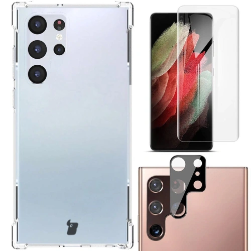 Kup Bizon Case Clear Pack carcasă + 2x film pentru ecran + protector pentru lentilă Samsung Galaxy S22 Ultra clar - BIZ1648 - {ean13} - Sklep Home Screen