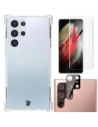 Etui + 2x folia + obiektyw Bizon Case Clear Pack do Samsung Galaxy S22 Ultra przezroczyste