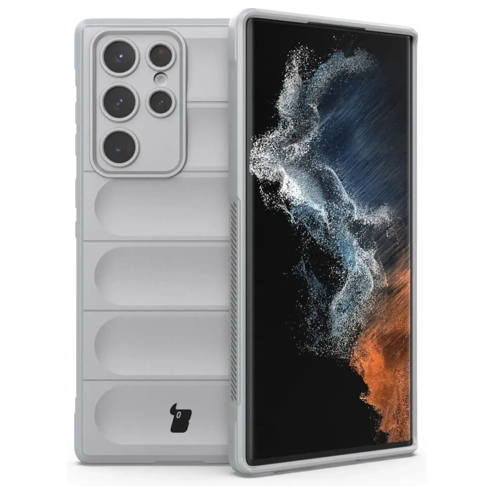 Pancerne etui Bizon Case Tur do Samsung Galaxy S22 Ultra jasnoszare