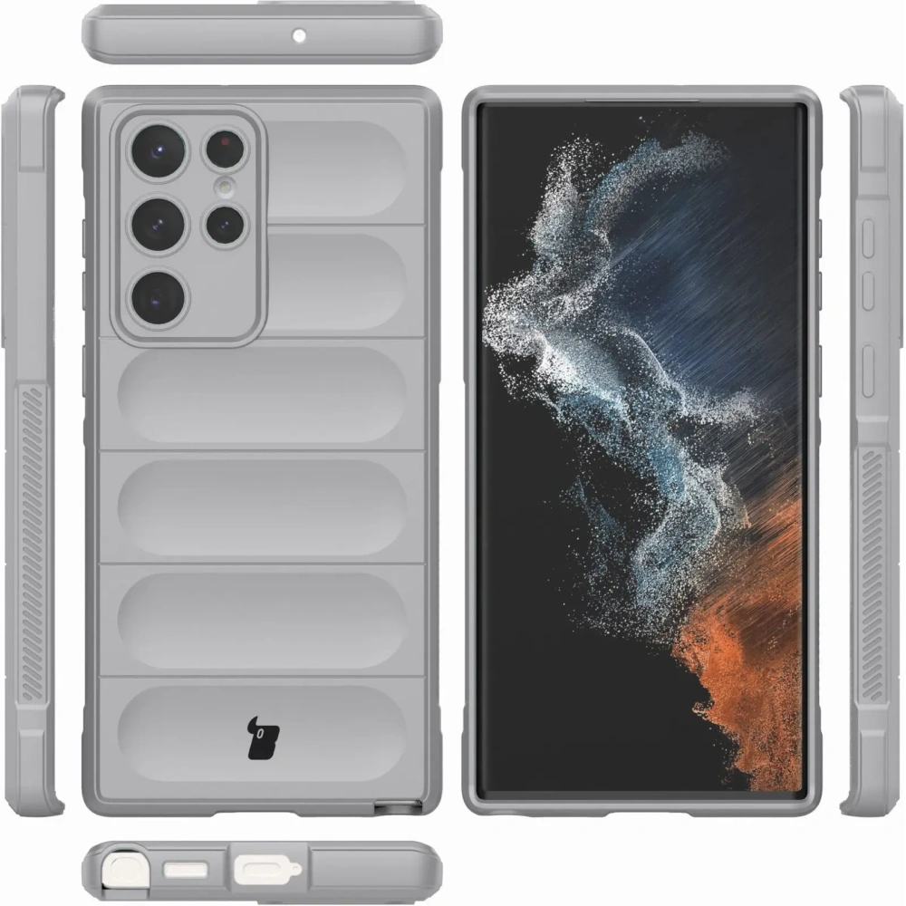 Pancerne etui Bizon Case Tur do Samsung Galaxy S22 Ultra jasnoszare