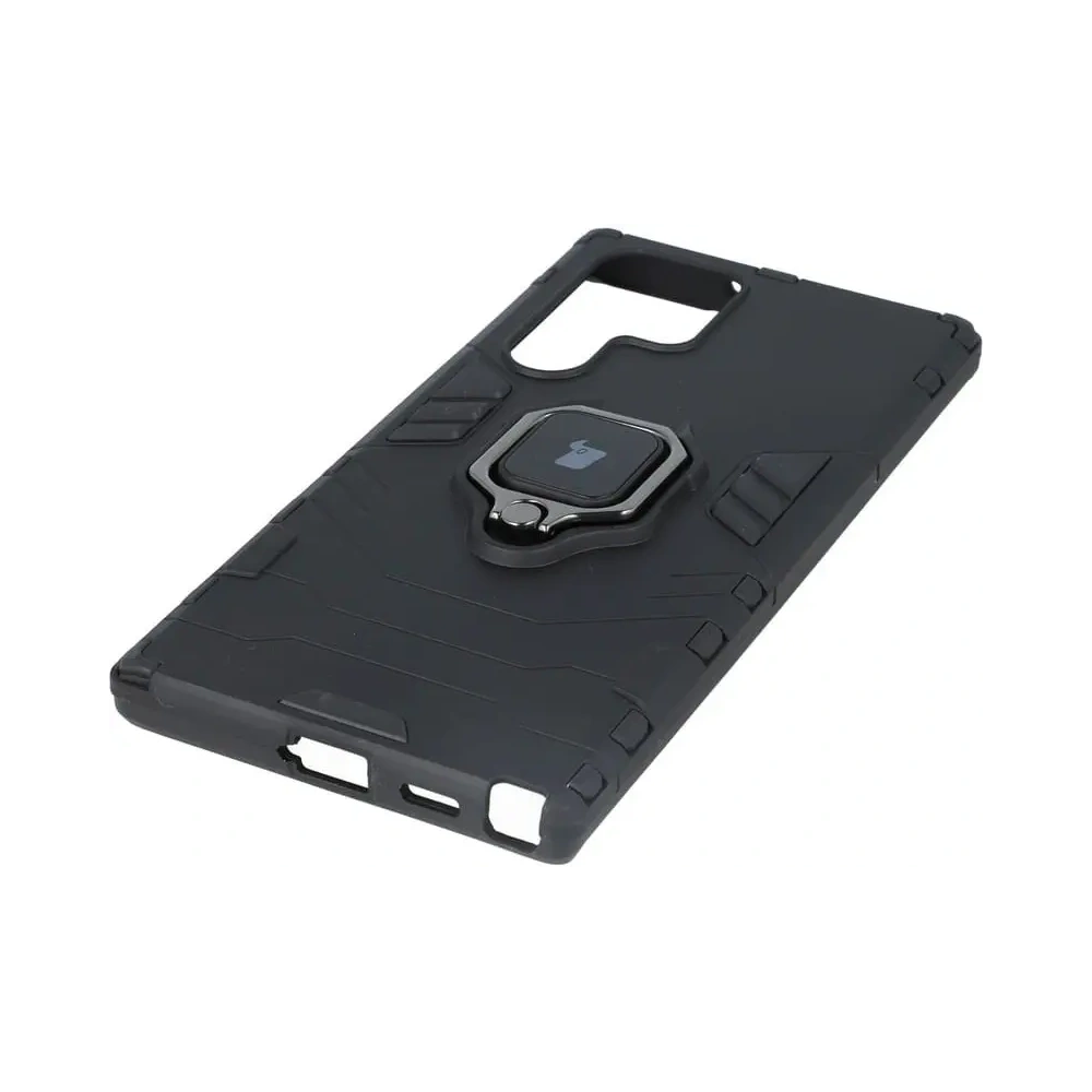 Etui Bizon Case Armor Ring do Samsung Galaxy S22 Ultra czarne