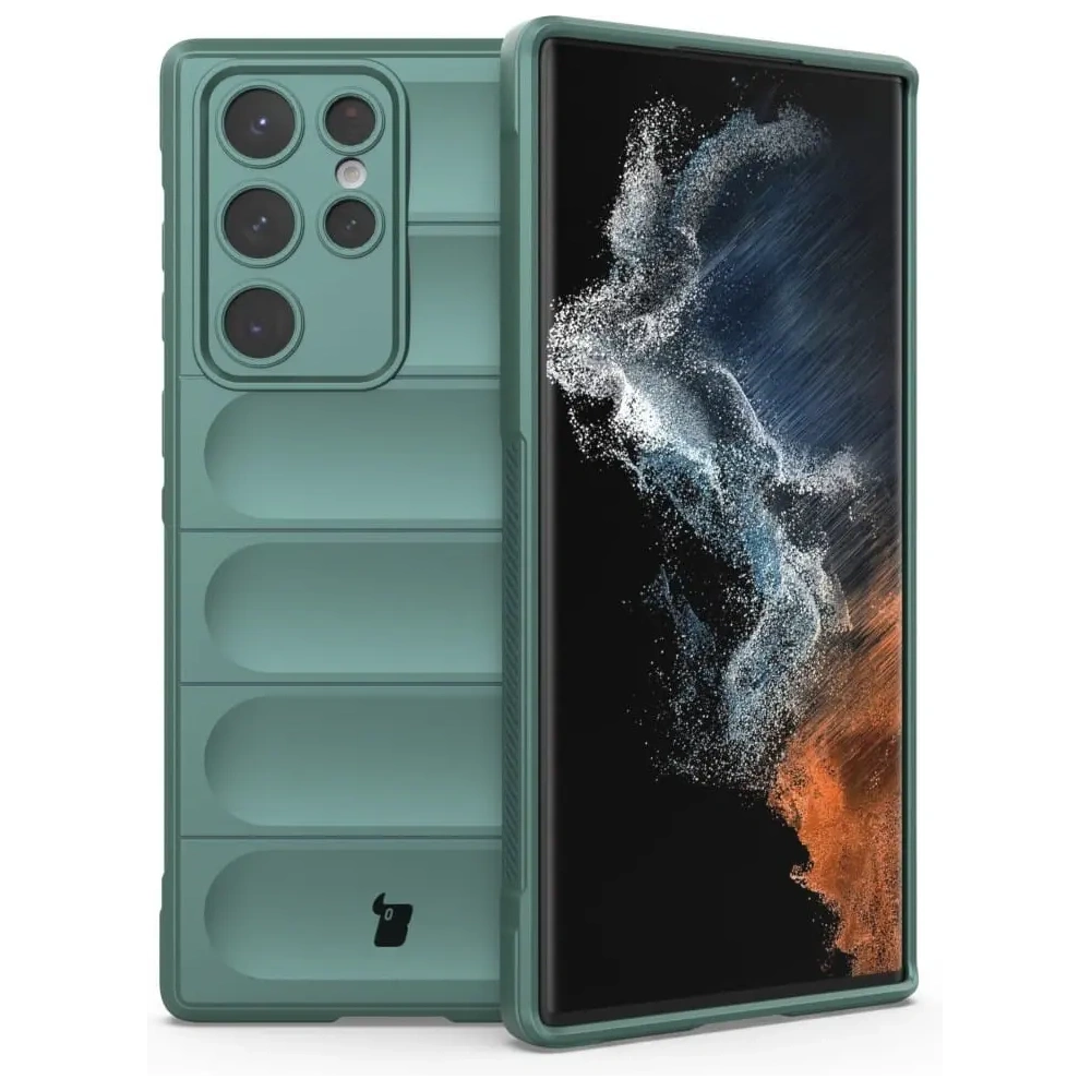Pancerne etui Bizon Case Tur do Samsung Galaxy S22 Ultra ciemnozielone