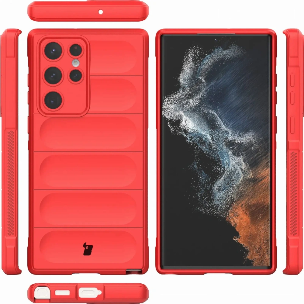 Pancerne etui Bizon Case Tur do Samsung Galaxy S22 Ultra czerwone