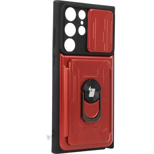 Kup Bizon Case Camshield Kártyahely Gyűrű Samsung Galaxy S22 Ultra piros - BIZ7829 - {ean13} - Sklep Home Screen