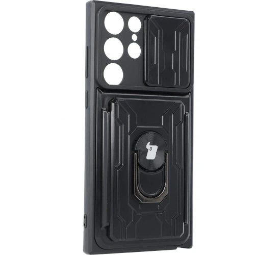 Kup Etui Bizon Case Camshield Card Slot Ring do Samsung Galaxy S22 Ultra czarne - BIZ7830 - {ean13} - Sklep Home Screen