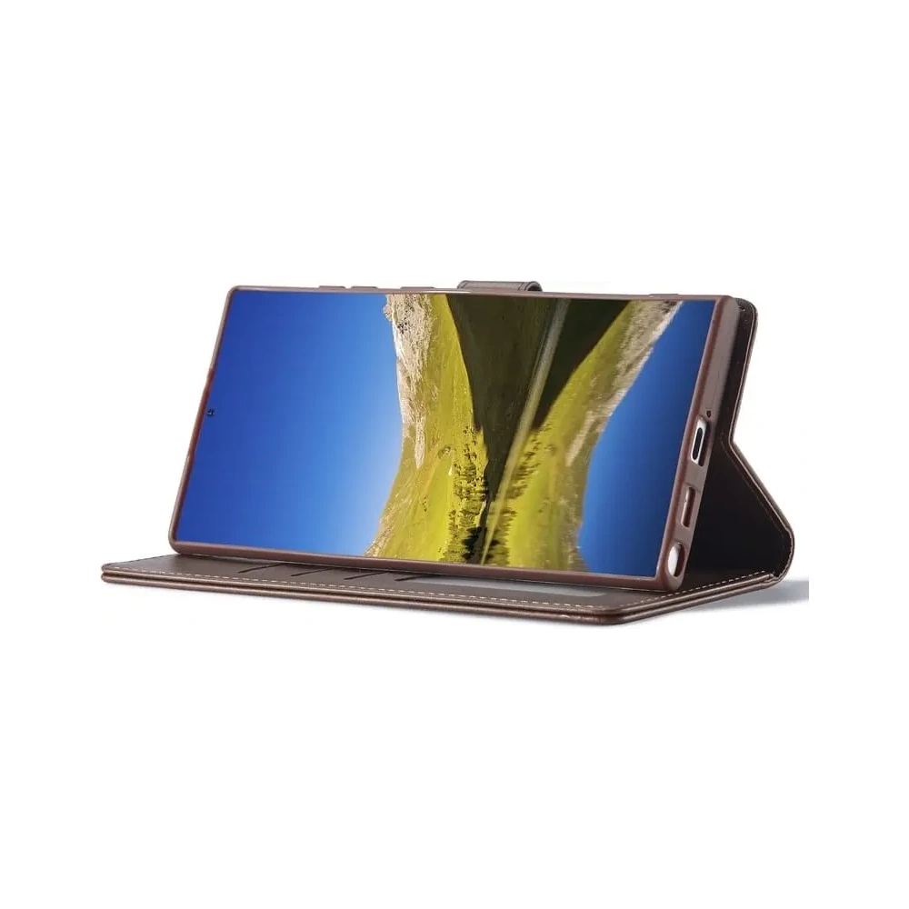 Etui Bizon Case Wallet do Samsung Galaxy S22 Ultra brązowe