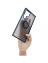 Bizon Case Hybrid Ring Samsung Galaxy S22 Ultra smoky with a navy blue frame