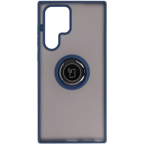 Buy Bizon Case Hybrid Ring Samsung Galaxy S22 Ultra smoky with a navy blue frame - BIZ7834 - {ean13} - Home Screen Store Europe