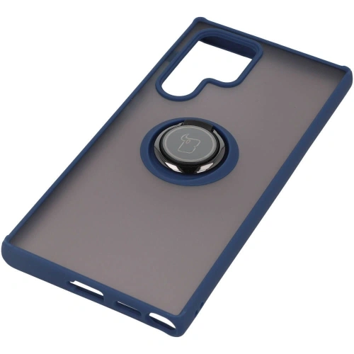 Buy Bizon Case Hybrid Ring Samsung Galaxy S22 Ultra smoky with a navy blue frame - BIZ7834 - {ean13} - Home Screen Store Europe