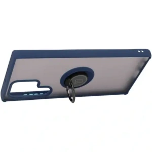 Bizon Case Hybrid Ring Samsung Galaxy S22 Ultra smoky with a navy blue frame
