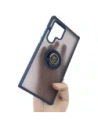 Kup Etui z uchwytem na palec Bizon Case Hybrid Ring do Galaxy S22 Ultra, przydymione z granatową ramką - BIZ7834 - {ean13} - Sklep Home Screen