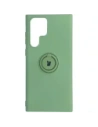 Etui Bizon Case Silicone Ring do Samsung Galaxy S22 Ultra jasnozielone