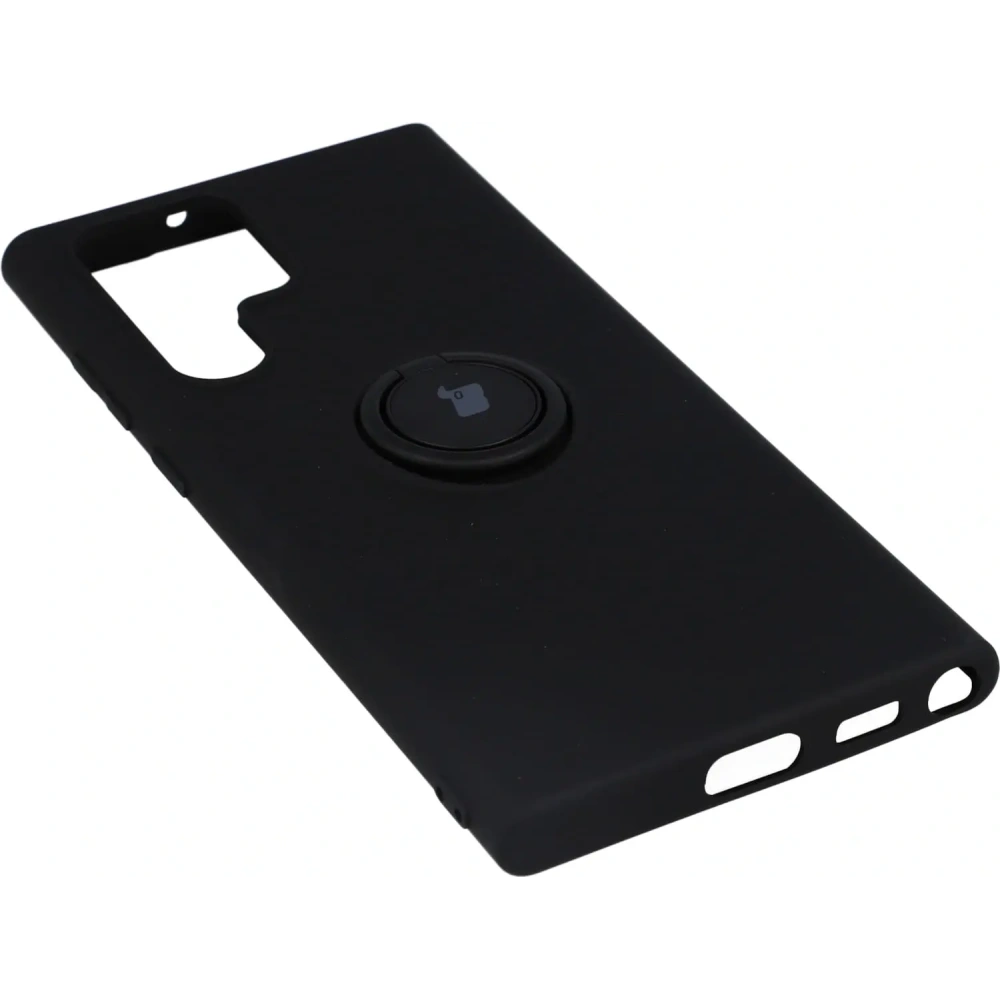 Etui Bizon Case Silicone Ring do Samsung Galaxy S22 Ultra czarne