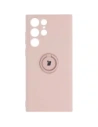 Bizon Case Silicone Ring Samsung Galaxy S22 Ultra light pink