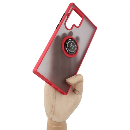 Buy Bizon Case Hybrid Ring Samsung Galaxy S22 Ultra smoky with a red frame - BIZ7839 - {ean13} - Home Screen Store Europe