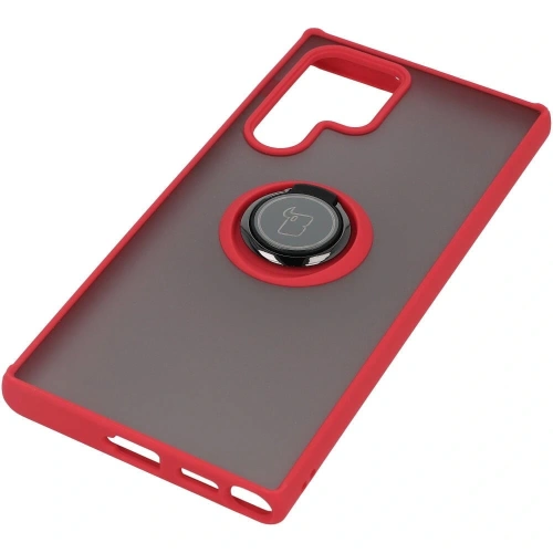 Buy Bizon Case Hybrid Ring Samsung Galaxy S22 Ultra smoky with a red frame - BIZ7839 - {ean13} - Home Screen Store Europe