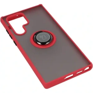 Kup Bizon Case Hybrid Ring Samsung Galaxy S22 Ultra rauchig mit einem roten Rahmen - BIZ7839 - {ean13} - Sklep Home Screen