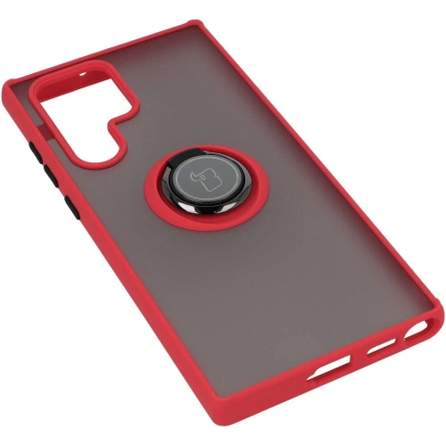 Buy Bizon Case Hybrid Ring Samsung Galaxy S22 Ultra smoky with a red frame - BIZ7839 - {ean13} - Home Screen Store Europe
