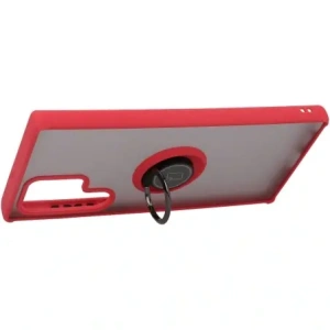 Bizon Case Hybrid Ring Samsung Galaxy S22 Ultra smoky with a red frame