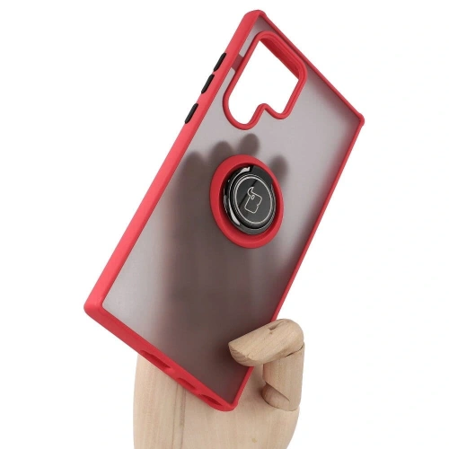 Buy Bizon Case Hybrid Ring Samsung Galaxy S22 Ultra smoky with a red frame - BIZ7839 - {ean13} - Home Screen Store Europe