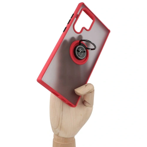 Buy Bizon Case Hybrid Ring Samsung Galaxy S22 Ultra smoky with a red frame - BIZ7839 - {ean13} - Home Screen Store Europe