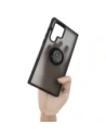 Bizon Case Hybrid Ring Samsung Galaxy S22 Ultra rauchig mit einem schwarzen Rahmen